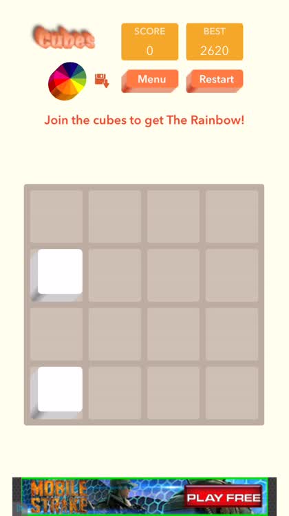 Swipe to join cubes