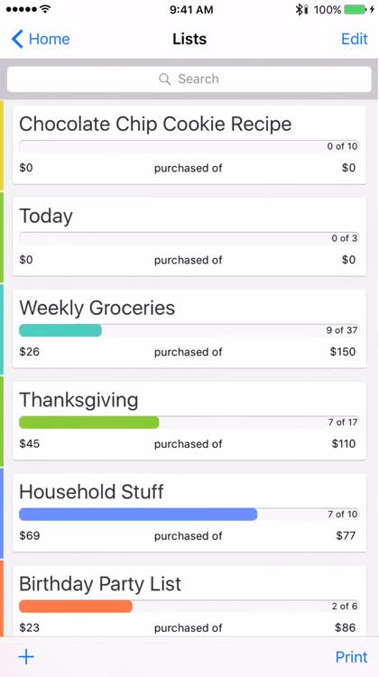 Create organized grocery list