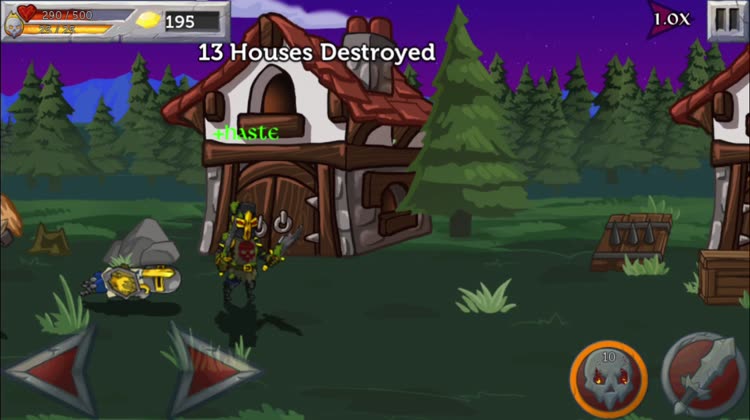 Destroy houses and collect gems