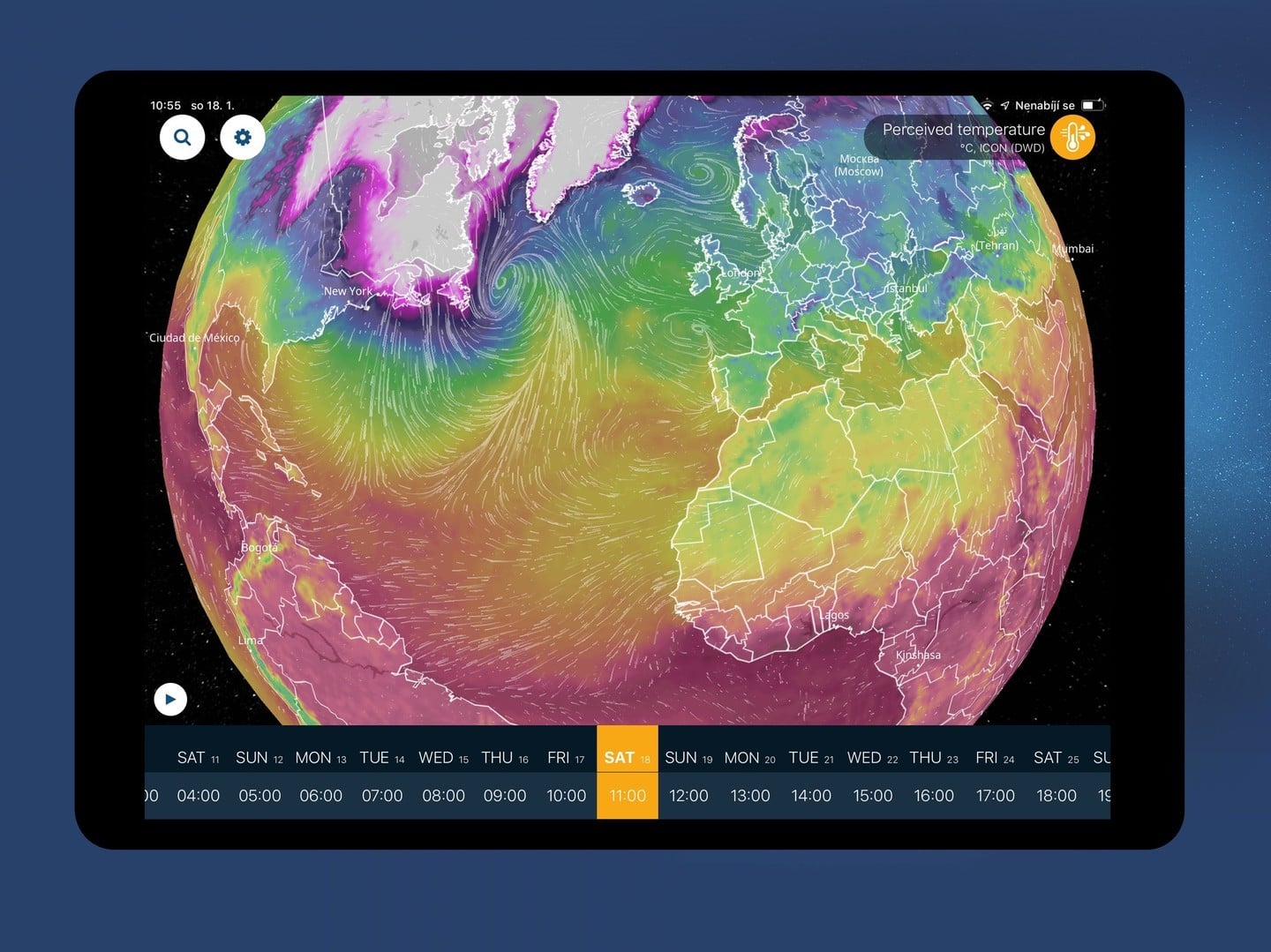 See the Weather As it Happens on a 3D Globe Using Ventusky