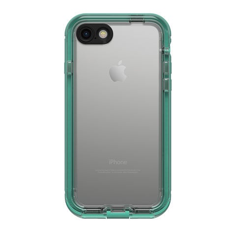 The back of the case features transparent material to let the iPhone's design shine through.
