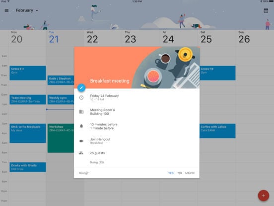 Google Calendar for iPad 2